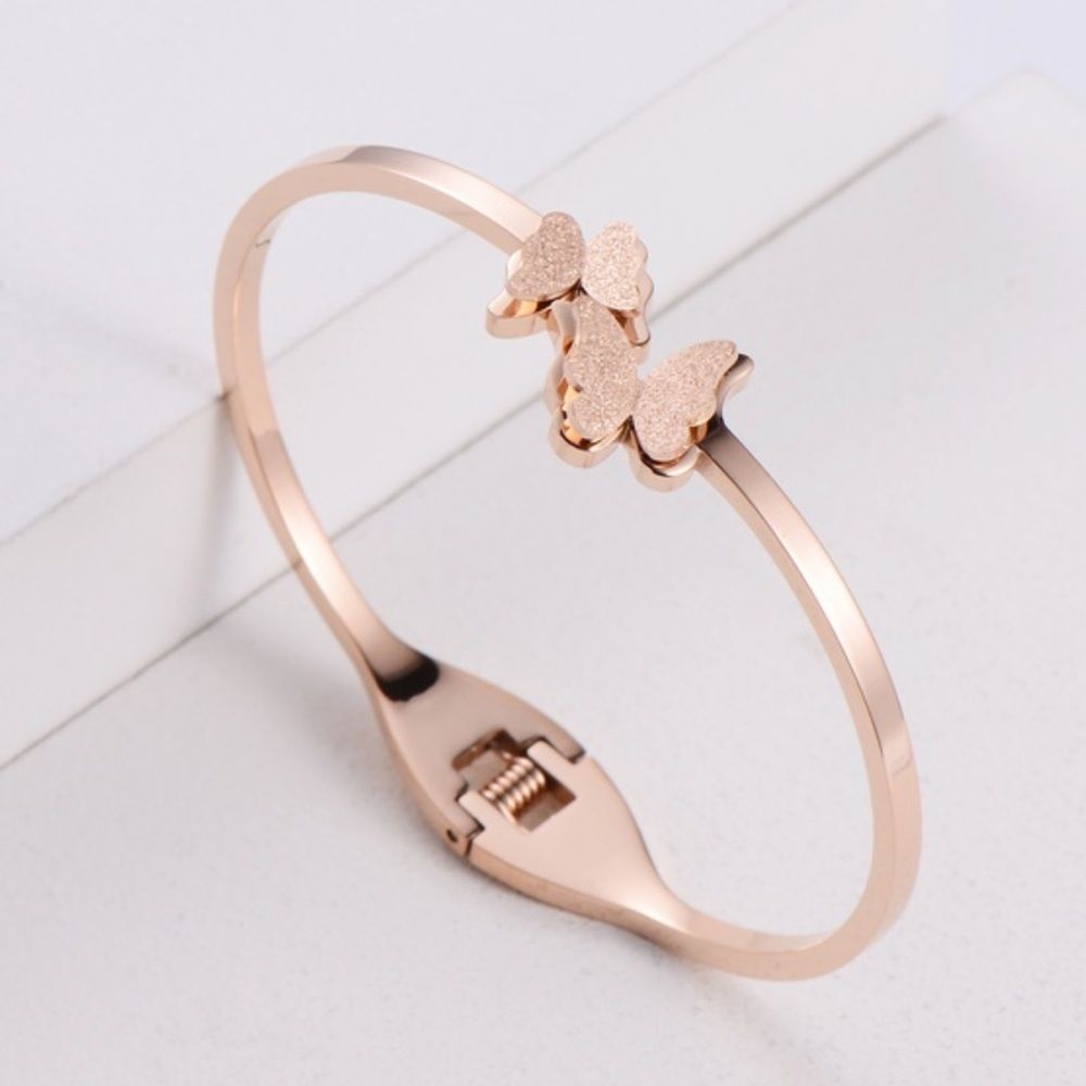 Rose Gold Stainless Steel Butterfly Bracelet!🦋